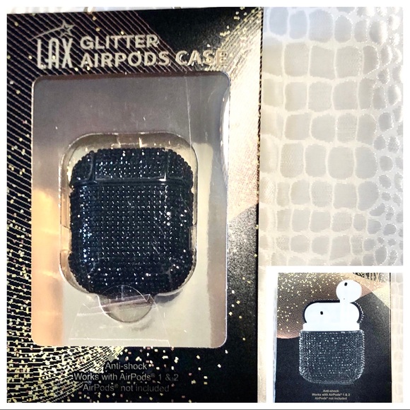 LAX Other - NWT LAX Black Glitter AirPods Case